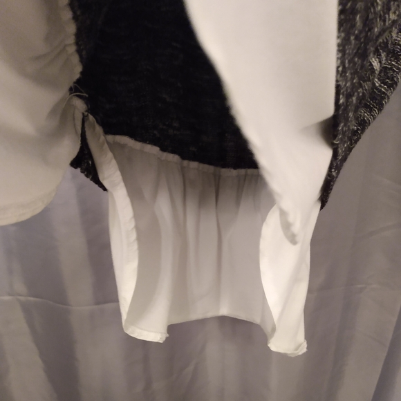 Sharp Verve Ami Faux Button Up White Shirt/B&W Sweater One Piece - Picture 4 of 6